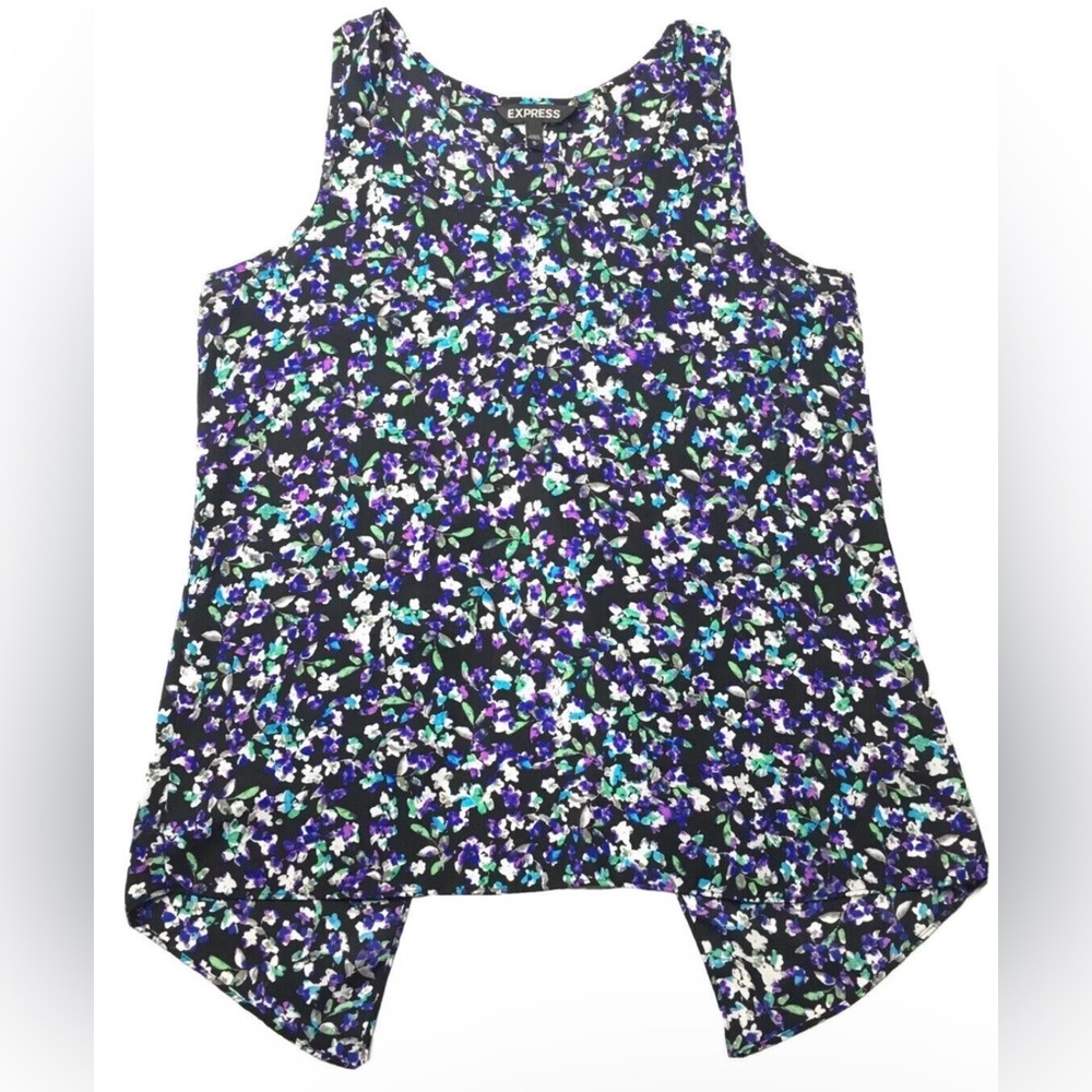 Express Womens Open Back floral Sleeveless Tank Top